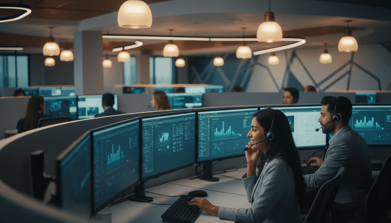 Valley Global Contact Centers team managing customer communications across multiple channels in a modern, technology-enabled facility